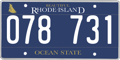 RI license plate 078731