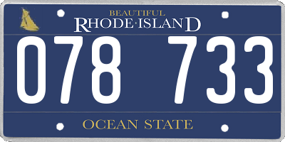 RI license plate 078733
