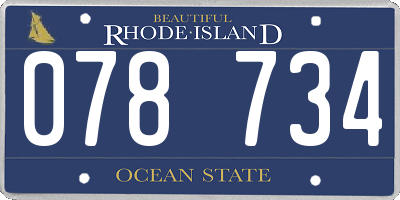 RI license plate 078734