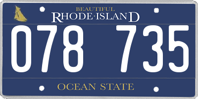 RI license plate 078735