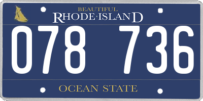 RI license plate 078736