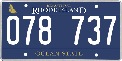 RI license plate 078737