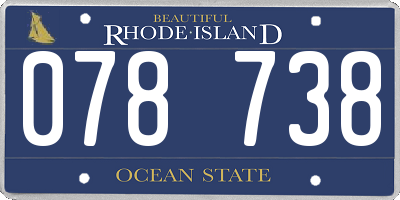 RI license plate 078738