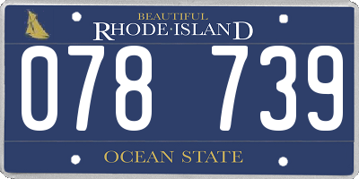 RI license plate 078739