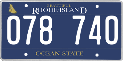 RI license plate 078740