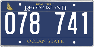 RI license plate 078741