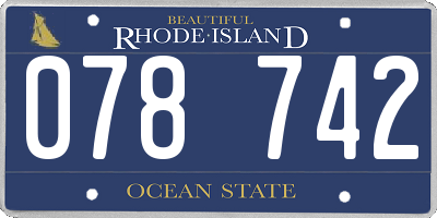 RI license plate 078742