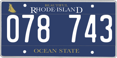 RI license plate 078743