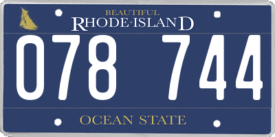 RI license plate 078744