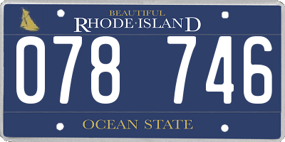 RI license plate 078746