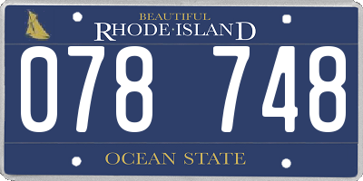 RI license plate 078748