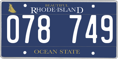 RI license plate 078749