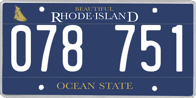 RI license plate 078751