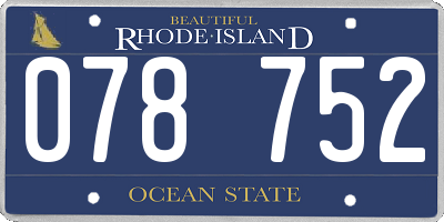 RI license plate 078752