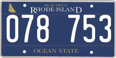 RI license plate 078753