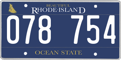 RI license plate 078754