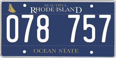 RI license plate 078757