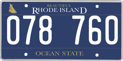 RI license plate 078760