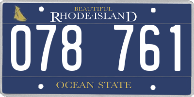 RI license plate 078761