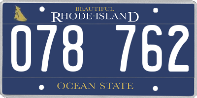 RI license plate 078762