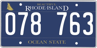 RI license plate 078763