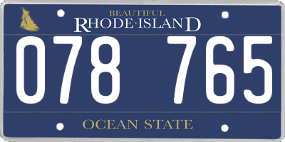 RI license plate 078765