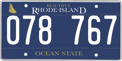 RI license plate 078767