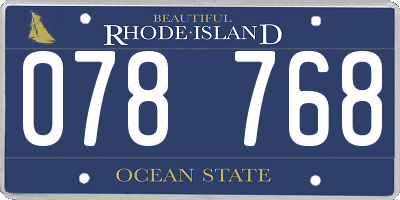 RI license plate 078768