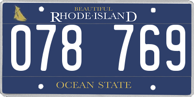 RI license plate 078769