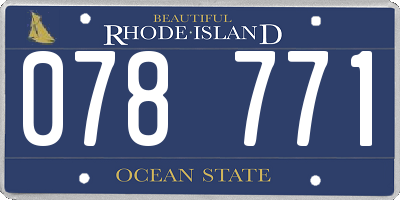 RI license plate 078771