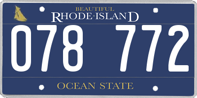 RI license plate 078772