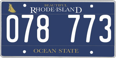 RI license plate 078773