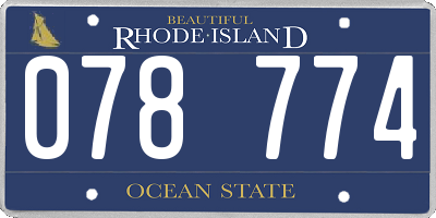 RI license plate 078774