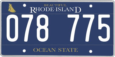 RI license plate 078775