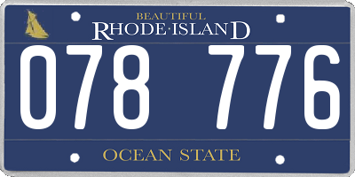 RI license plate 078776