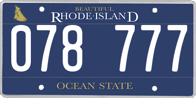 RI license plate 078777