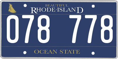 RI license plate 078778