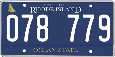 RI license plate 078779
