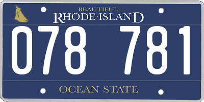 RI license plate 078781