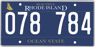 RI license plate 078784