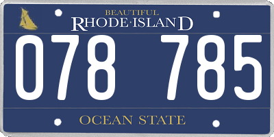 RI license plate 078785