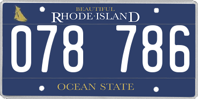 RI license plate 078786