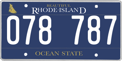 RI license plate 078787
