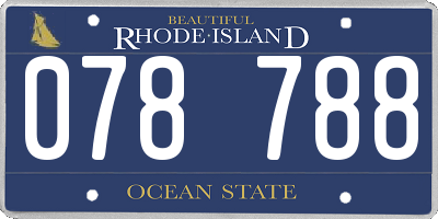 RI license plate 078788