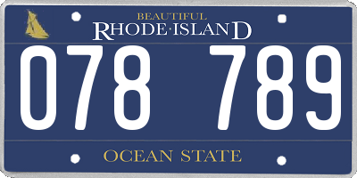 RI license plate 078789