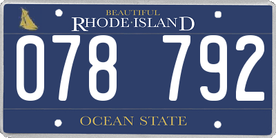 RI license plate 078792