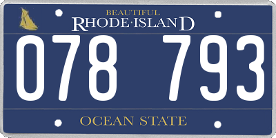 RI license plate 078793