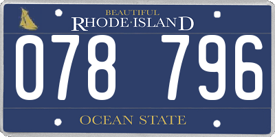 RI license plate 078796