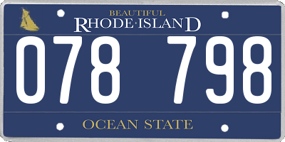 RI license plate 078798