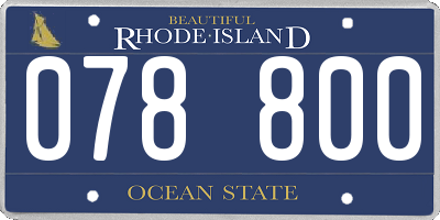 RI license plate 078800